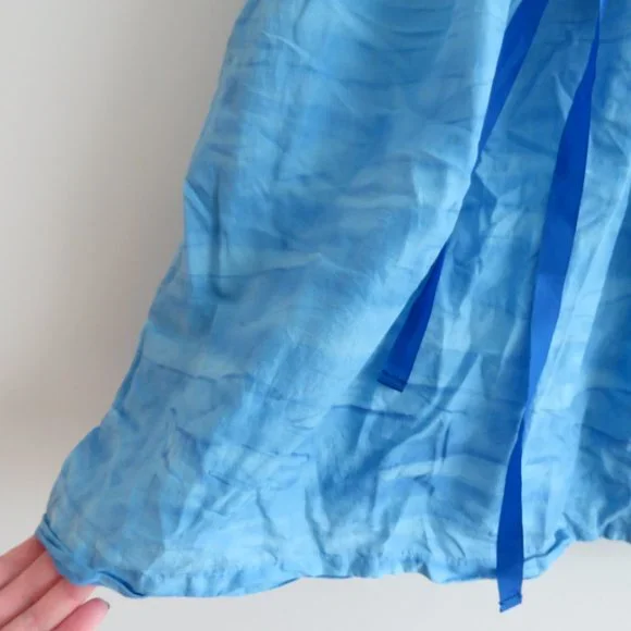 ANTHROPOLOGIE LILKA White Blue Swimming Pool Resort Cotton Dress Cover Up Small - Picture 7 of 13